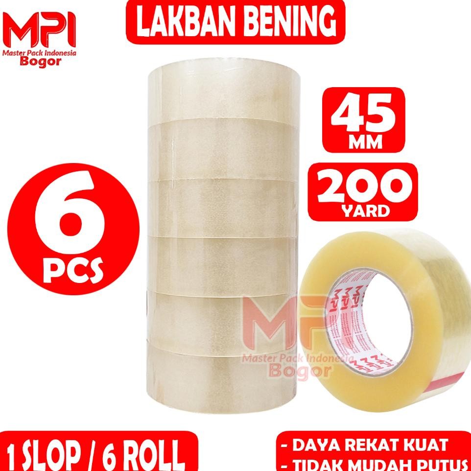 

6 Pcs Lakban Bening Jumbo Mpi 45 Mm X 200 Yard Lakban Paing Master Pa Indonesia Bogor