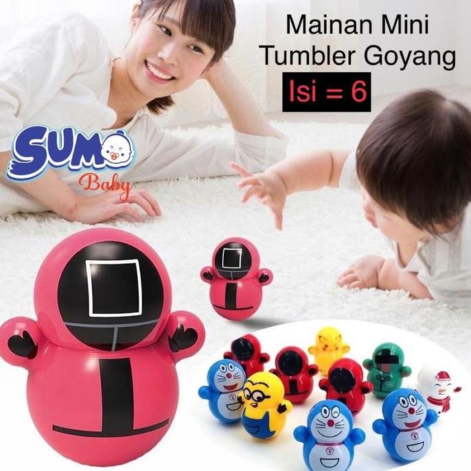 Mainan Bayi Mini Tumbler Goyang Ayun Karakter Boneka Thumbler Anak