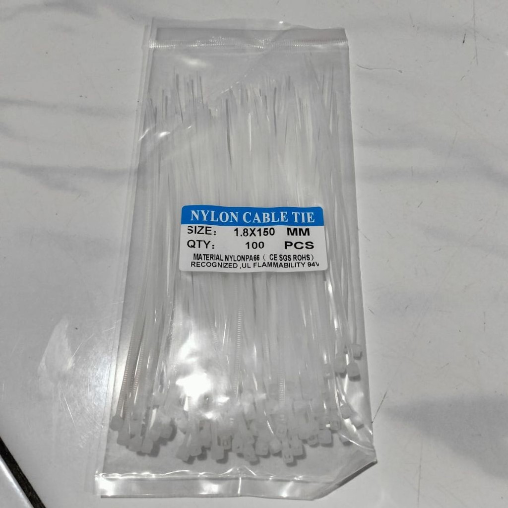 

Kabel Ties Nylon Mini 1.8 x 150 mm - Ikat Kabel Serbaguna Putih (Isi 100 pcs) Gratis Ongkir Xtra