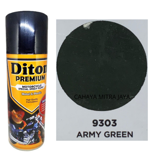 Pilox Diton Premium Army Green 9303 Cat Semprot 400cc Warna Hijau Tentara Doff