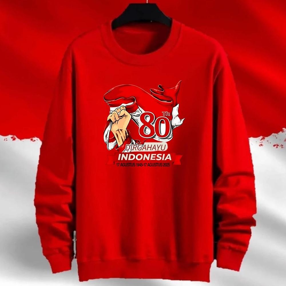 ed-76 Eh76 Vigooo - Kaos Unisex 17 Agustus Indonesia 80 Tahun Merdeka Baju Unisex Indonesia Terbaru 