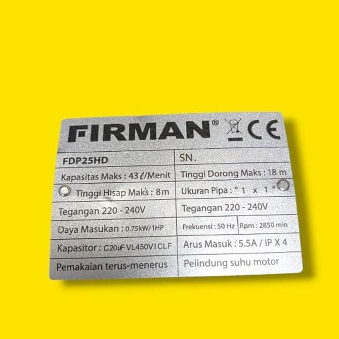 Firman Fdp-25 Hd - Pompa Cairan Kental Solar Minyak Oli Firman Fdp25Hd