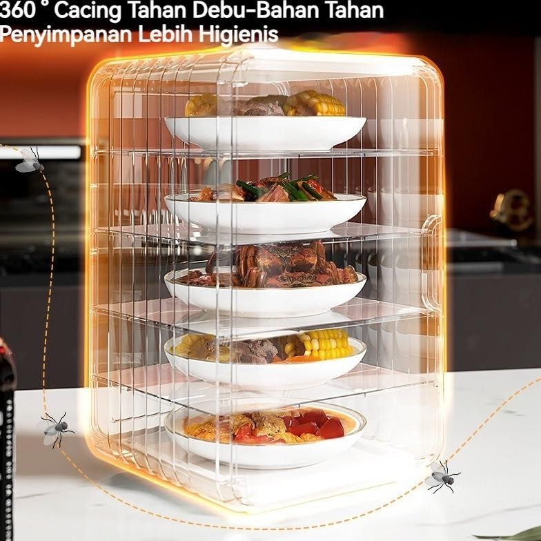 Li34 CodTudung Saji Susun 5 Jumbo / Tudung Saji 5 Susun Lebih Tebal / Tudung Saji Rak Makanan / Tudu