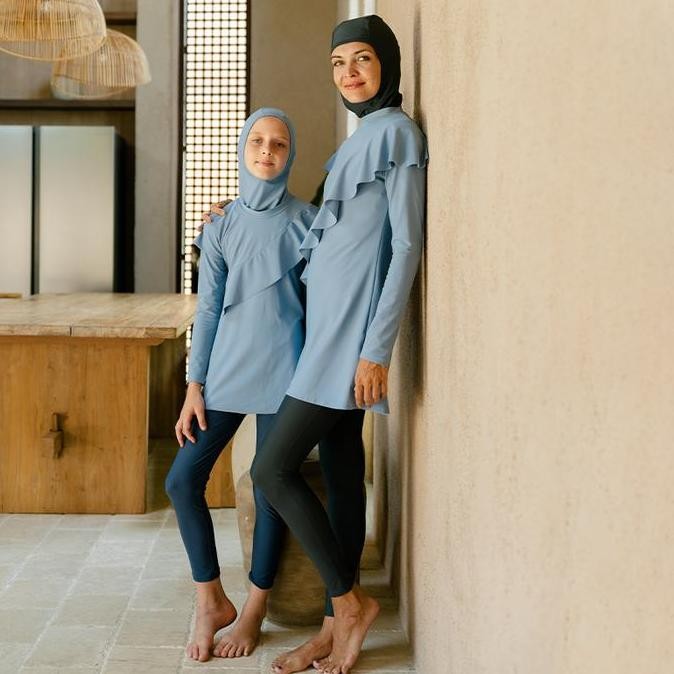 Lee Vierra Aleea Modest Ruffle Burqini Set Women, Baju Renang Wanita Muslim