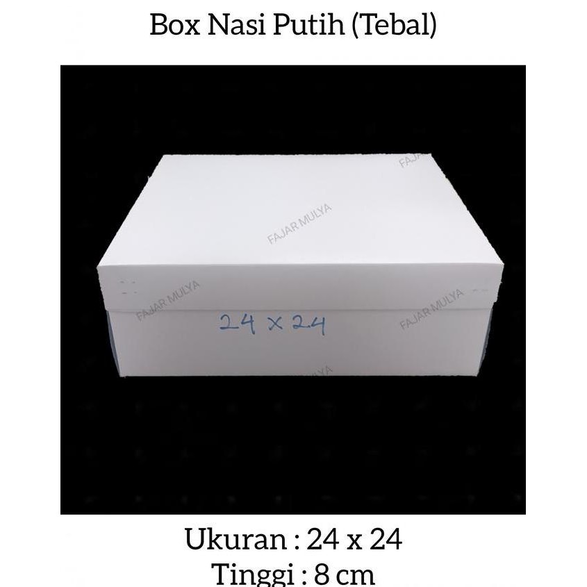 

Baru Dus Nasi Putih Tebal Ukuran 24X24 Isi 25 Pcs - Box Makanan Takeaway