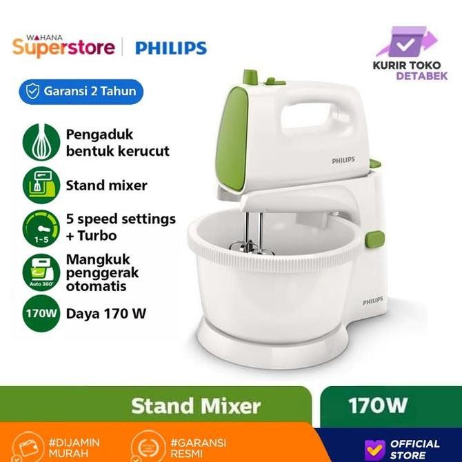 Philips Standing Mixer HR1559 40 Hijau | Mixer Adonan Kue & Roti