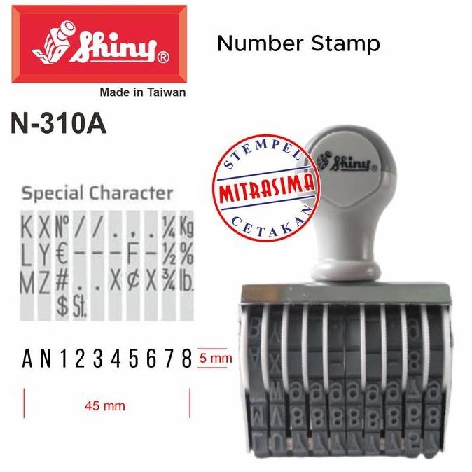 

Stempel Shiny N-310A ( N310A Nomor & Huruf Manual 10 Digit 5Mm N 310A