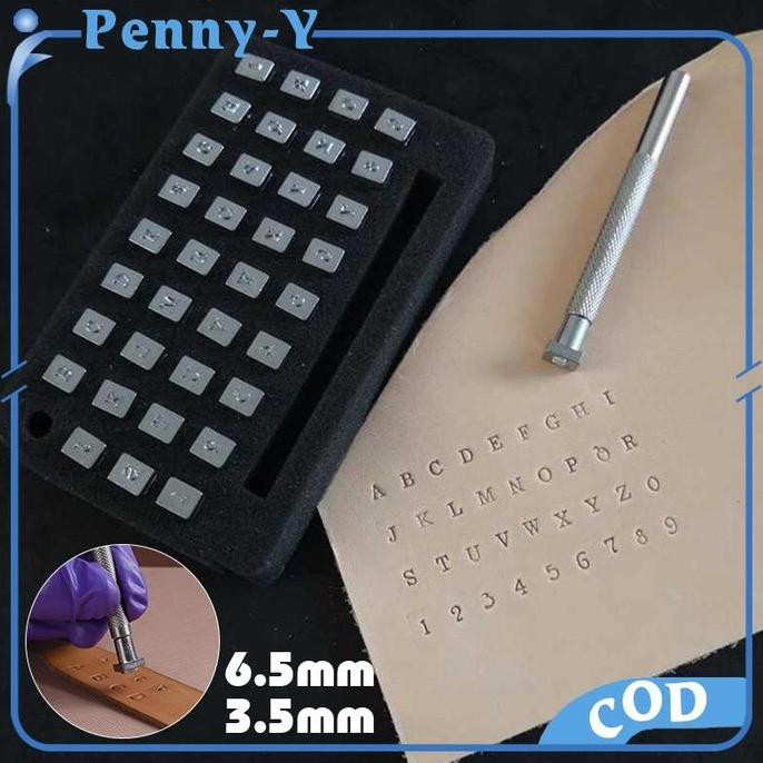 

36Pcs Alphabet Stamp Set Stempel Punch Huruf Alfabet Angka Untuk Kuli