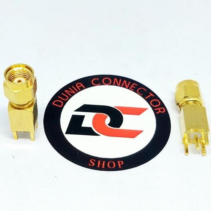 SIAP KIRIM KONEKTOR RP-SMA MALE PCB GOLD TAIWAN ORIGINAL