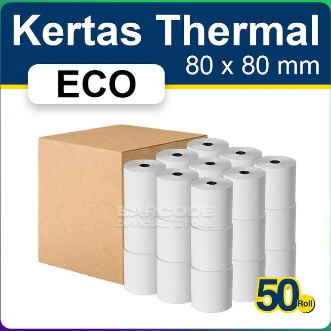 

TERMURAH - 1 Dus Kertas Thermal 80x80 / 80 x 80 mm Struk Kasir Termal 80x80mm