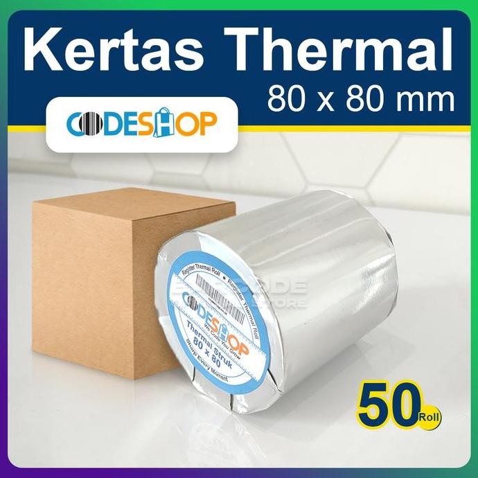 

TERLARIS - 1 Dus - Kertas Thermal Codeshop 80 x 80 mm Roll Kasir Thermal 80mm
