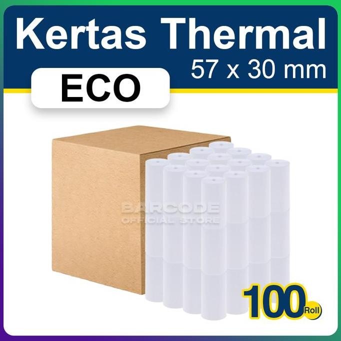 

BEBAS ONGKIR - 1 Dus Kertas Thermal 57x30mm / 57 x 30 / 57x30 mm Struk Kasir Coreless