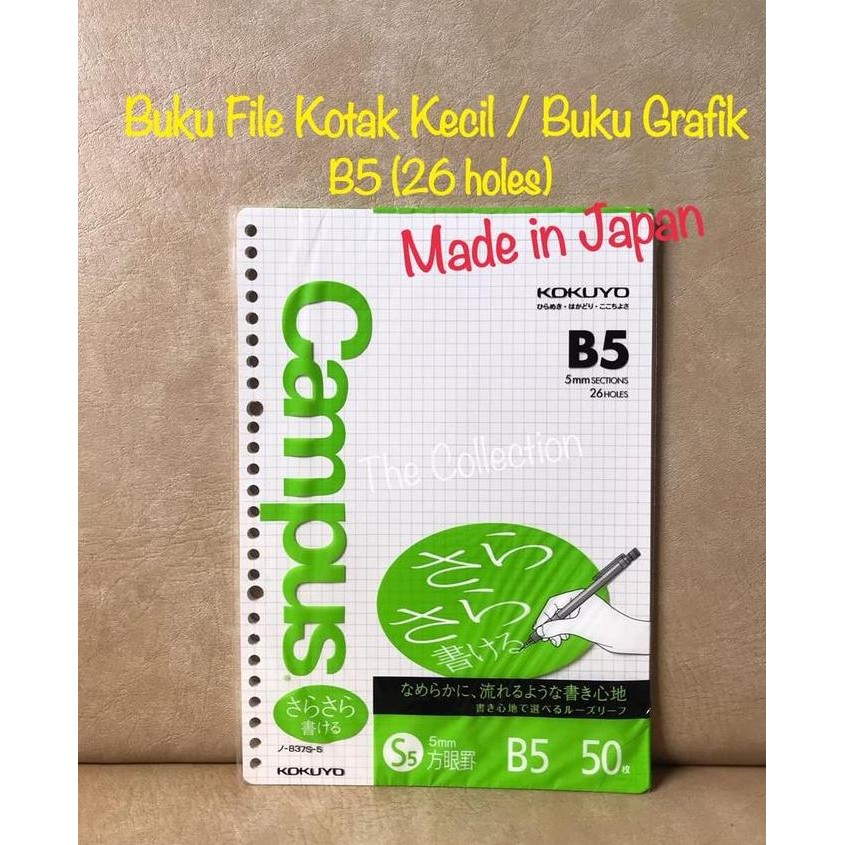 

ATK638KY JAPAN B5 50 lbr Buku Kotak Grafik Kertas File 26 holes 072104