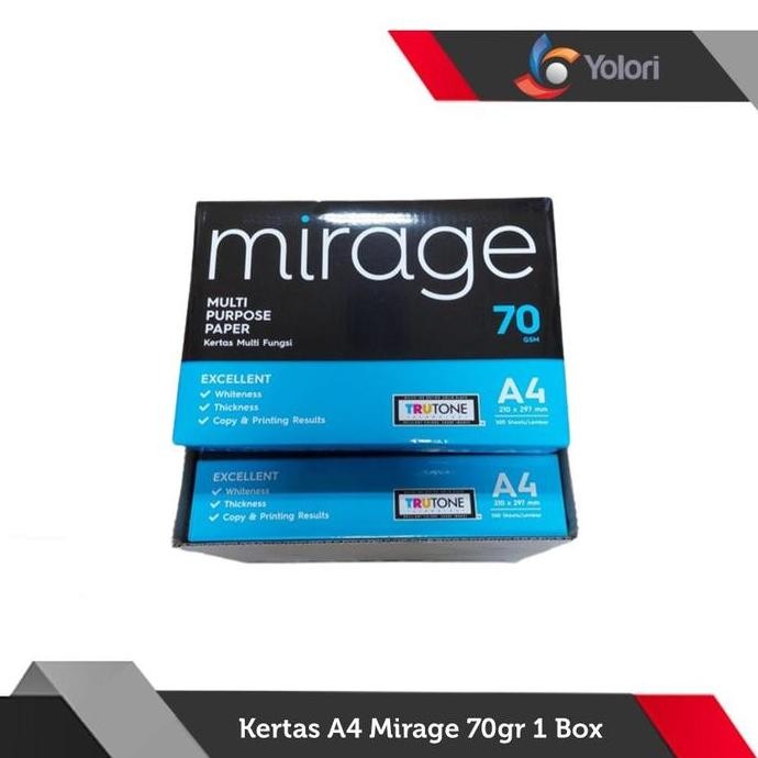 

BEBAS ONGKIR - MIRAGE Kertas HVS A4, 75Gram, 1 Box isi 5 Ream