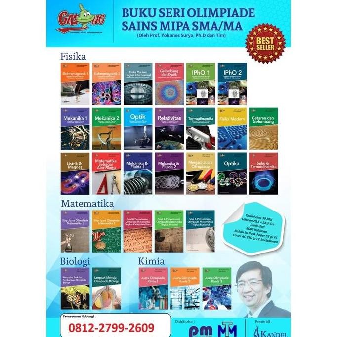30 BUKU OLIMPIADE MATEMATIKA, FISIKIA KIMIA, BIOLOGI SMA YOHANES SURYA
