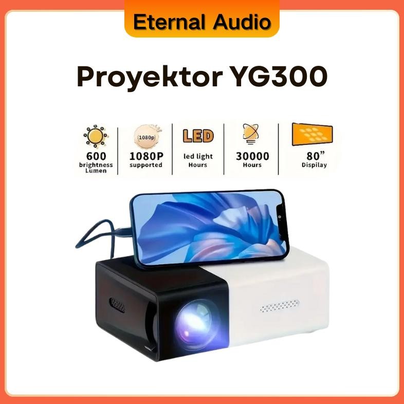 DF2 }} YG300 Proyektor Mini Portable Hp Android 4K Full HDMI Led Mini Proyektor TV Mini Home Theater