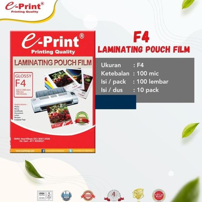 

Laminating Pouch e-Print F4