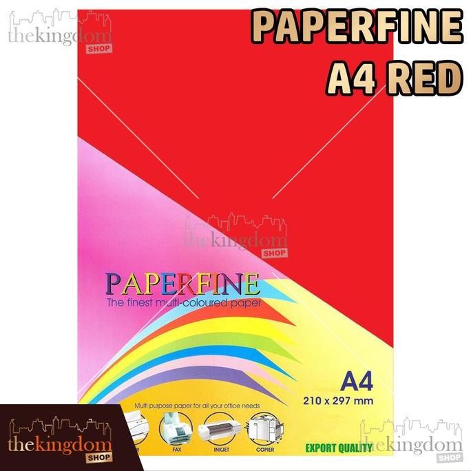 

TERMURAH - Paperfine Kertas HVS Warna A4 Red Merah Isi 500 Lembar Kode Warna 250