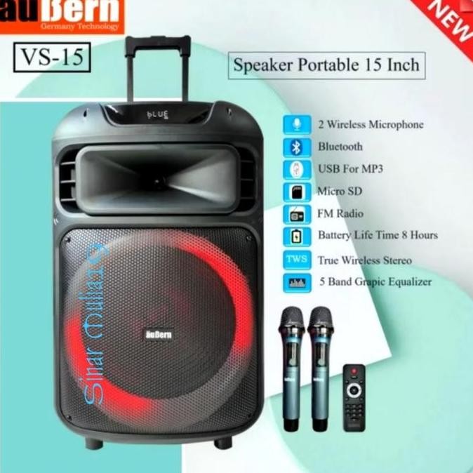 AuBern VS-15 Original  Speaker Active Portable 15 inch Bluetooth Garansi Resmi AuBern