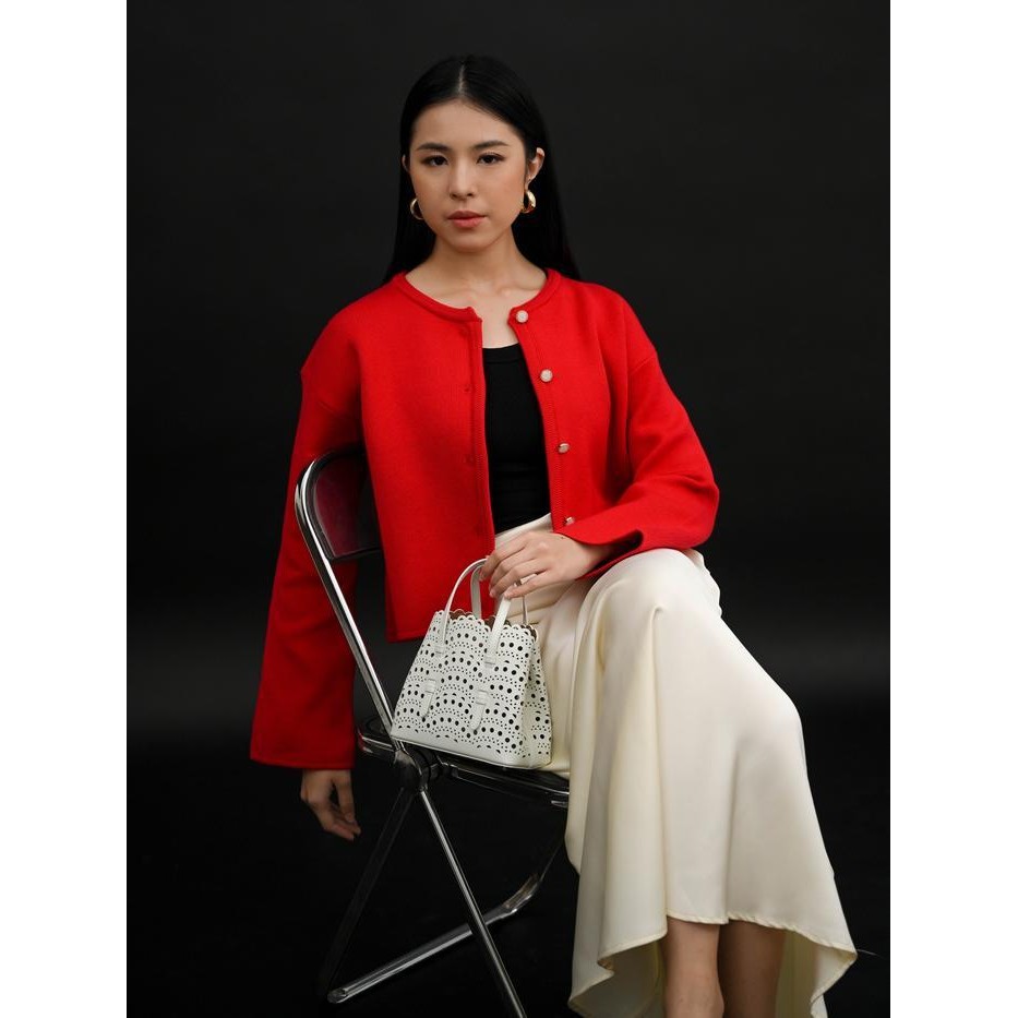 Sz Suetercloth - Biel Oversize Knit Cardigan Longsleeve /  Cardigan Wanita Kancing / Blazer Bahan Kn