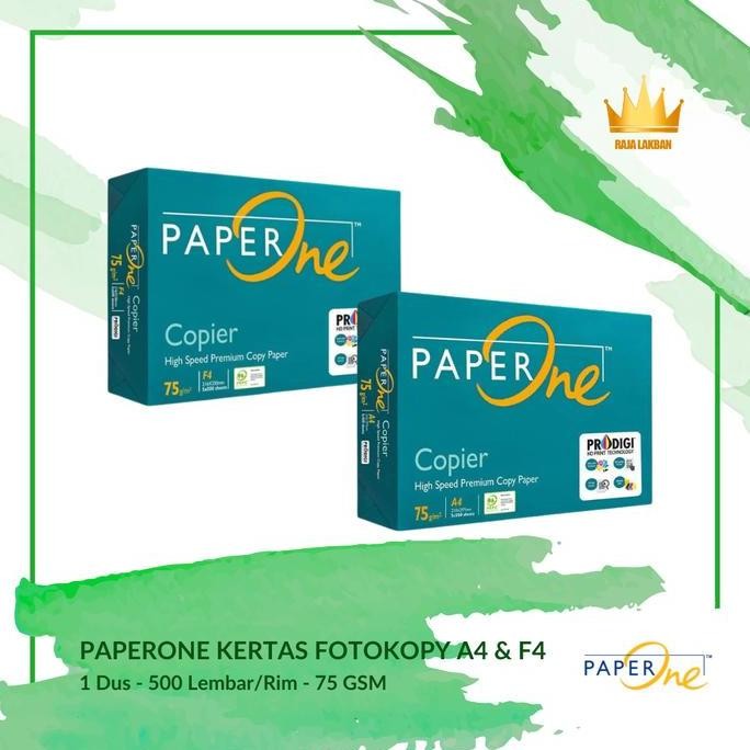 

TERBARU - Kertas HVS Kertas Fotocopy PAPER ONE A4 & F4 75 Gsm/ 500 Lembar/Rim - DUS