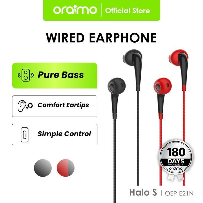 GX Oraimo Wired Headset Earphone Universal 3.5mm Jack 1.2 Meter OEP-E21N