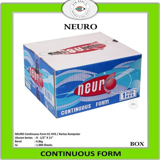 

TERLARIS - Continous Form 91/2 x 11 1 Ply ( K1 Neuro ) HVS / Kertas Komputer