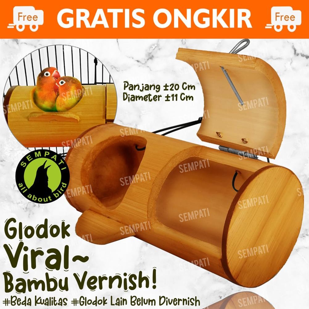 SEMPATI Glodok Bambu Pintu Depan Sarang Glodok Lovebird Parkit Sarang Telur Burung Lovebird Sangkar 