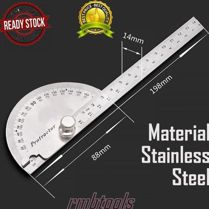 

Penggaris Busur Jangka L 180 Protractor Stainless Steel Tahan Karat