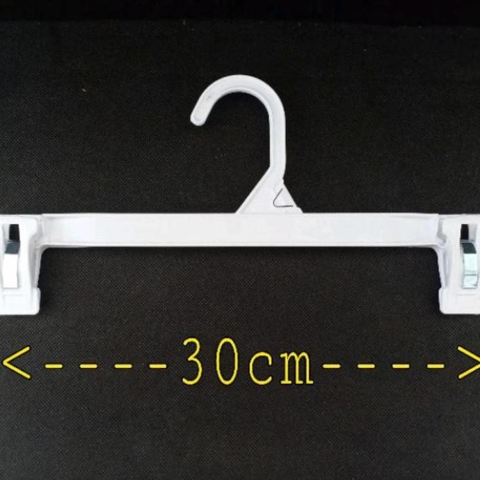 Hanger Celana Jepit 30Cm Putih Plastik Jemuran Premium Dengan Daya Jepit Kuat Cocok Untuk Toko Baju 