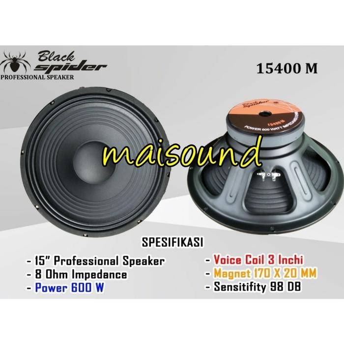 SPEAKER BLACK SPIDER 15 INCH 15400 M KOMPONEN BLACKSPIDER 15400M ORI
