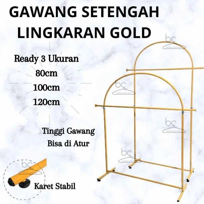 Gawang Baju Gold  / Emas Standing Rak Baju Gantungan Baju Besi-Bh
