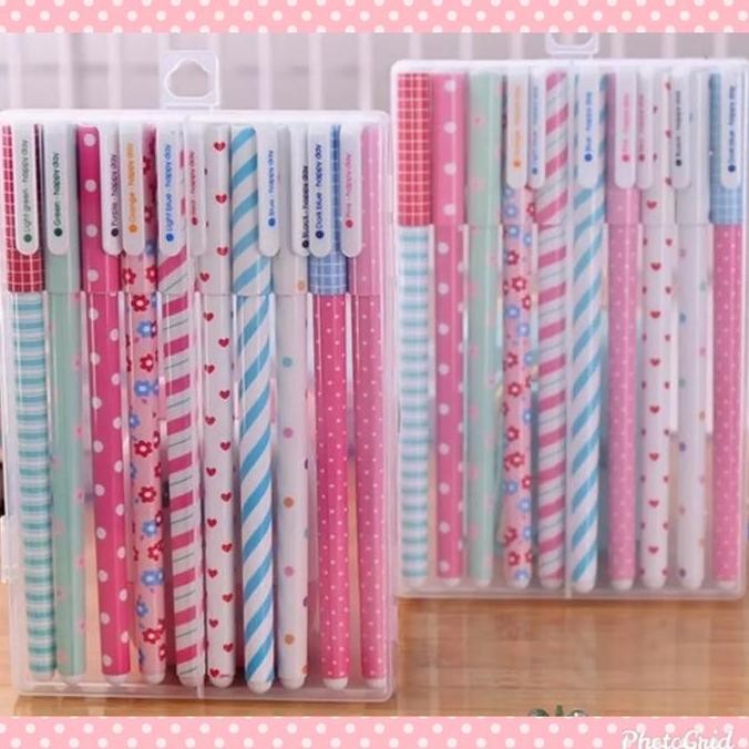 

10 Pcs Gel Pens / Pulpen Gel Warna-Warni Lucu 0.38Mm