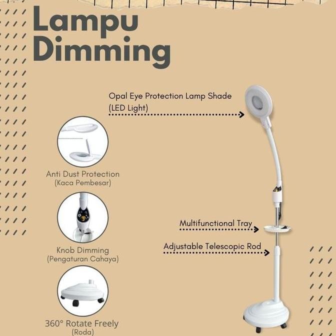 

Lampu Facial Led Roda Dimming Kaca Pembesar Magnifiying Lamp 68Watt