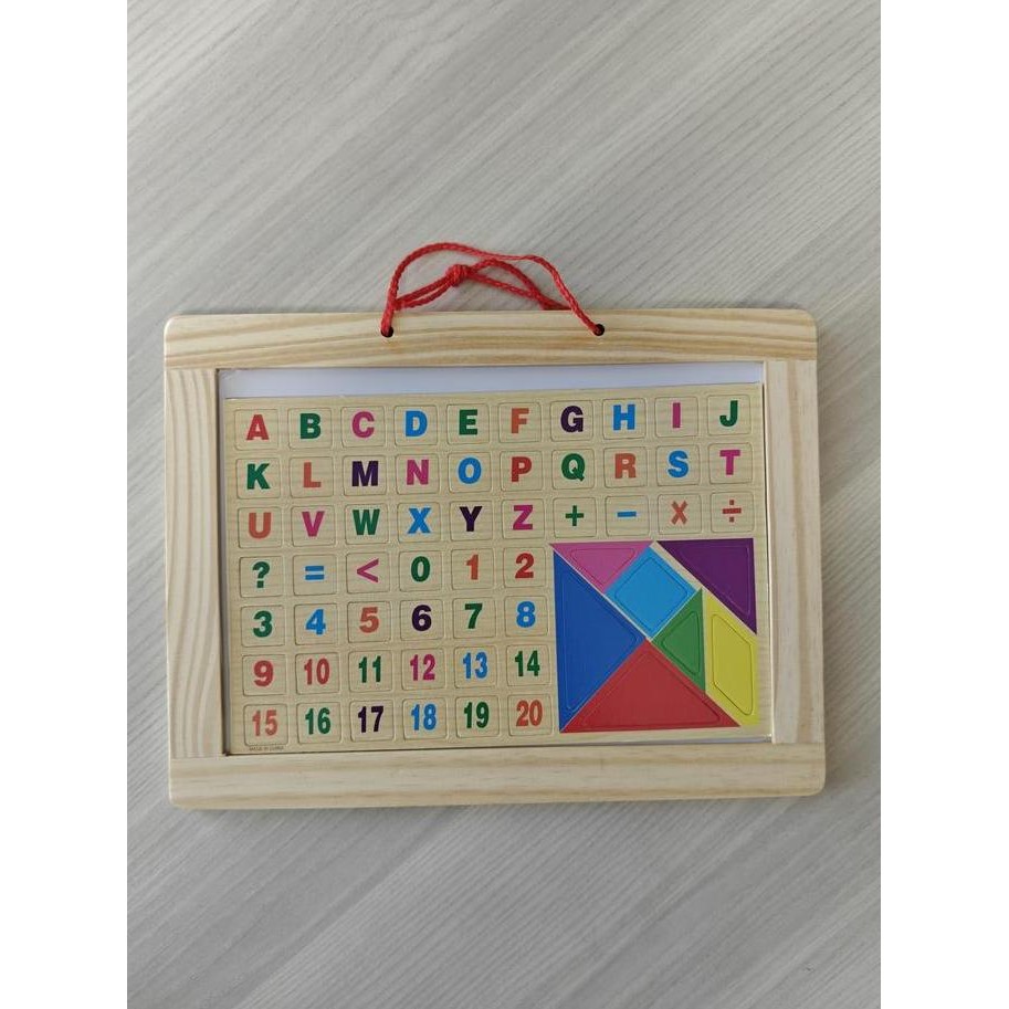 

Mainan Edukasi Papan Tulis Magnet Kayu Angka Huruf Alphabet