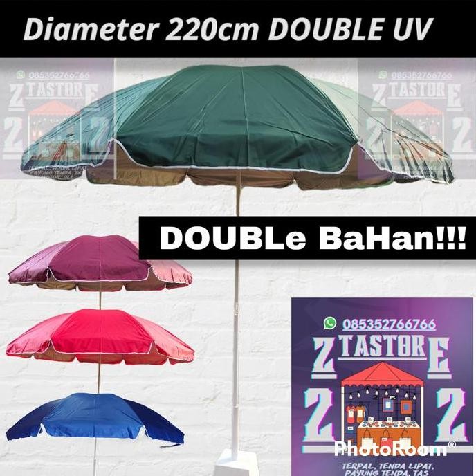 Payung Tenda 2 Lapis 220Cm Payung Pantai Double Uv Payung Bazar Cafe