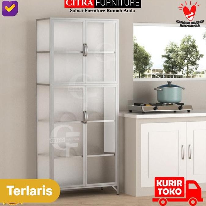 Rak piring 2 pintu kaca es