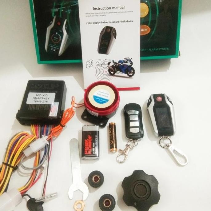 TERLARIS Alarm Motor MP Smartkey terbaru type 218 layar LCD