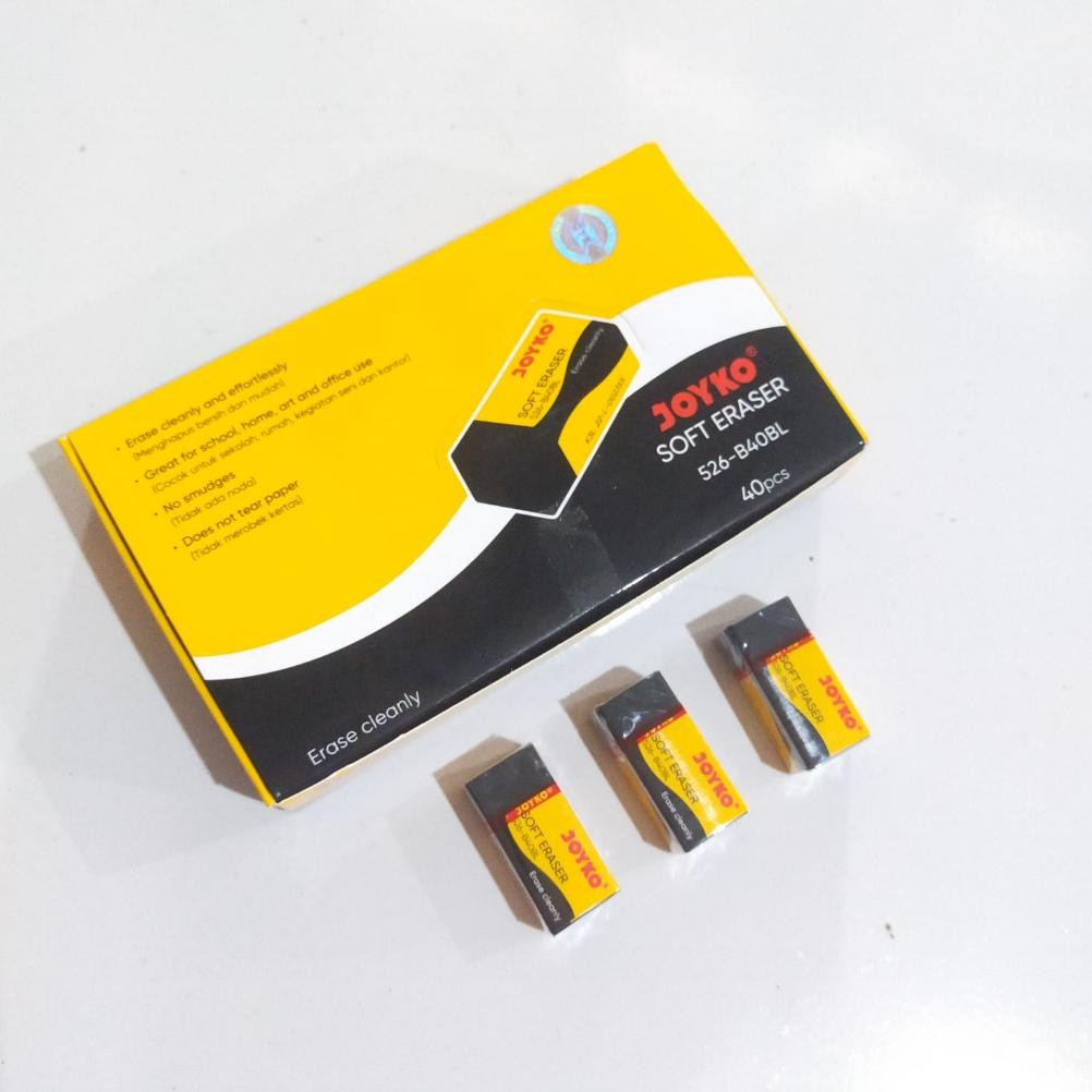 

ERASER PENGHAPUS JOYKO 526-B40BL HITAM BERSIH / PENGHAPUS JOYKO UKURAN KECIL / PENGHAPUS PENSIL 2B JOYKO - FLASH SALE