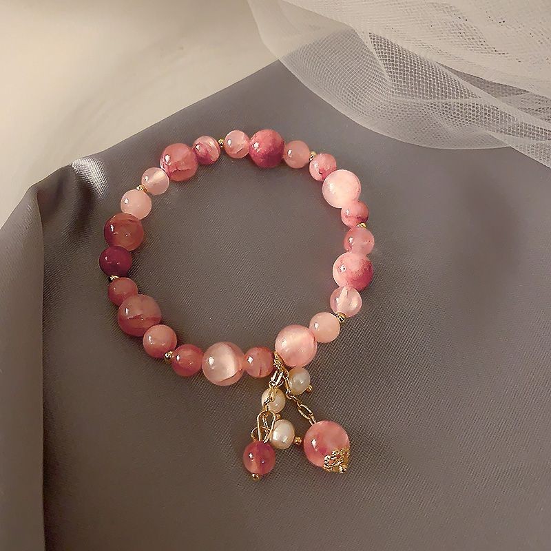 Strawberry Crystal Buddha Bracelet Korean Style Natural Crystal Bracelet​