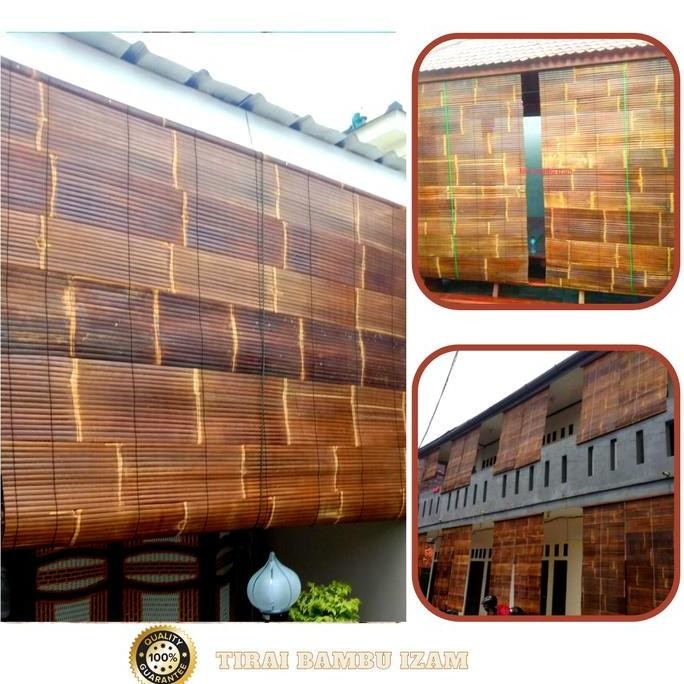 TERBARU Tirai Bambu Hitam Outdoor L 1,5m x T 1,5m kerai tirai bambu wulung kerei tirai pintu kerei t