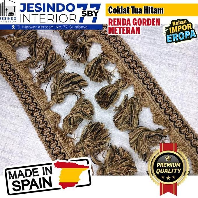 Renda Spanyol  Renda Rumbai Aksesoris Hiasan Interior Gorden Premium Elegan Import Eropa Original