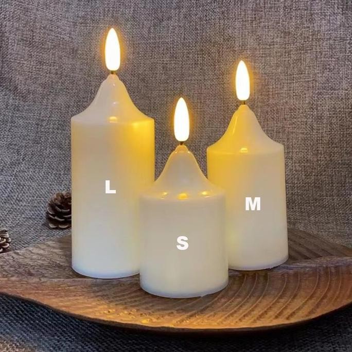 (Allthebest) Lilin Lampu LED Smokeless Warm White Besar Led Elektrik Dekorasi Pesta