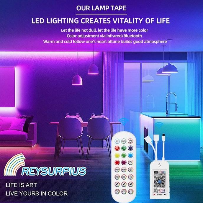 Tripledi Led Strip Cob Rgb 5 Meter 4050 Led Wifi Bluetooth Alexa Google Assistant Home Smart Lightni