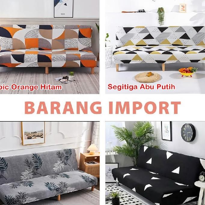 Cover Sofa Bed Elastis Motif Penutup Sofabed Pelindung Sarung Sofa Bed Penutup Sarung Bantal Kursi