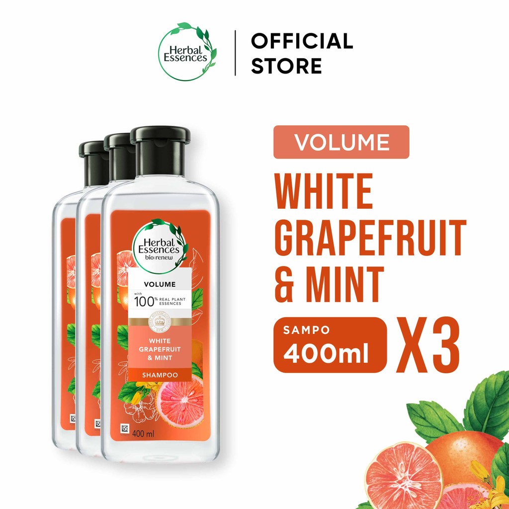 Herbal Essences Bio Renew Volume White Grapefruit and Mosa Mint Shampoo 400 ml x 3 pcs