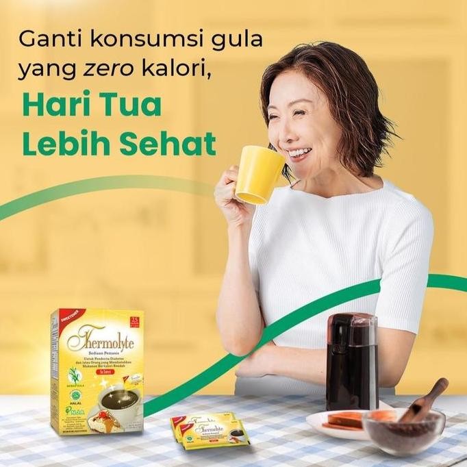 

Baru Thermolyte Sweetener 50/25 Sachet @1gr - Pemanis Diet Rendah Kalori