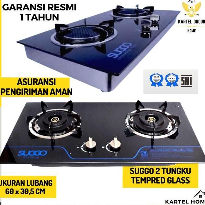 (cook) KOMPOR SUGGO GAS TANAM 2 Tungku Kompor Gas Kaca SNI