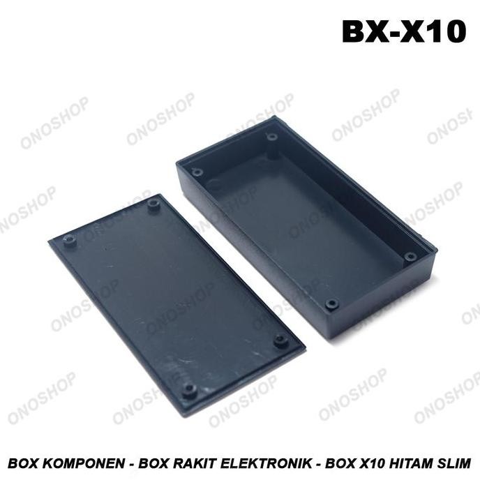 (Allthebest) Box Komponen - Box Rakit Elektronik - Box X10 Hitam Slim