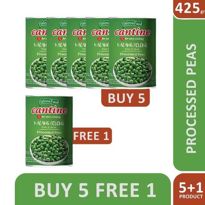 

Cantine Processed Peas 425 g ( Beli 5 gratis 1 )